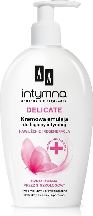 AA, Intymna, kremowa emulsja do higieny intymnej, Delicate, 300 ml