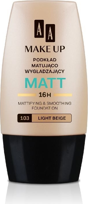 AA, Make Up, Matt, podkład matująco-wygładzający 103 Light Beige, 30 ml