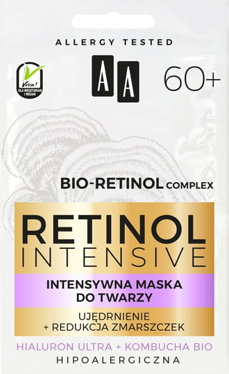 AA Retinol Intensive 60+ intensywna maska ujędrnienie + redukcja zmarszczek 2x5ml