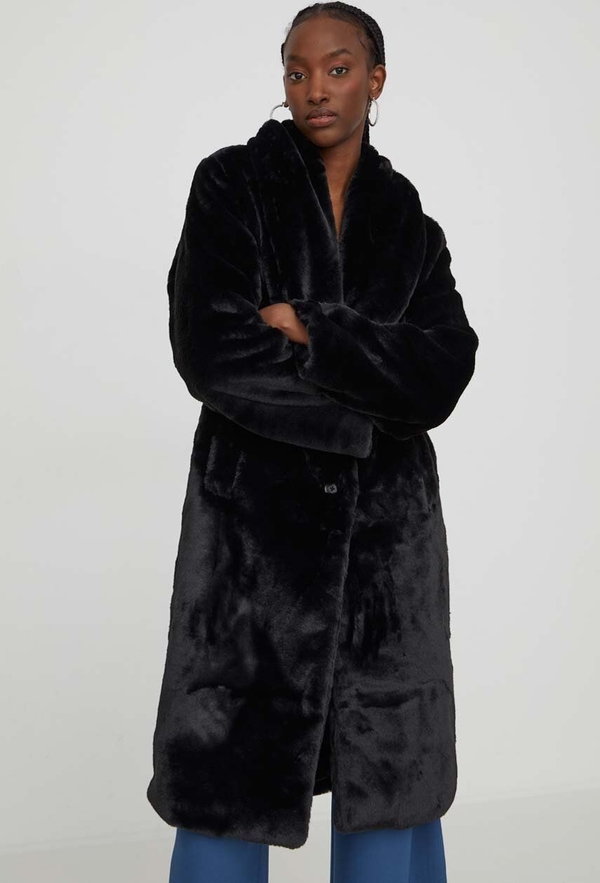 Abercrombie & Fitch Abercrombie &amp;amp; Fitch płaszcz damski kolor czarny przejściowy