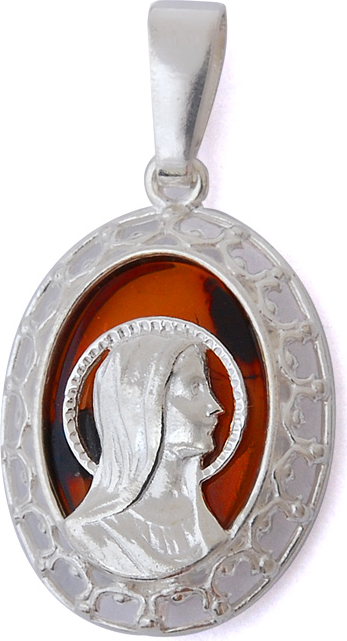 Ambertic-j Medalik z koniakowym bursztynem