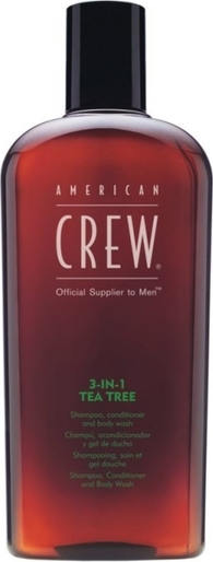 American Crew, 3in1 Tea Tree Shampoo Conditioner And Body Wash, szampon, odżywka i żel do kąpieli, Drzewo Herbaciane, 450 ml