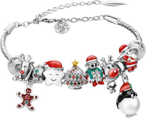 Apart Bransoleta beads zestaw - święta, gwiazdka, mikołaj, pingwin, renifer, choinka, pierniczek, elf