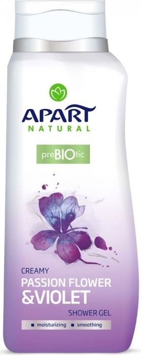 Apart Natural, Prebiotic, żel pod prysznic, Passion Flower &amp; Violet, 400 ml