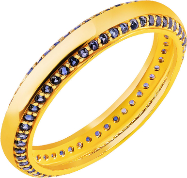 Apart Złoty pierścionek z szafirami syntetycznymi