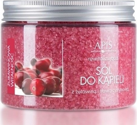 APIS - Rewitalizująca sól do kąpieli z żurawiną i trawą cytrynową 650 g