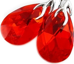 arande Kryształy piękne ozdobne czerwone kolczyki SREBRO