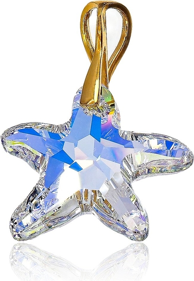 arande Kryształy piękny WISIOREK Aurora Starfish złote SREBRO