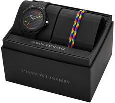 Armani Exchange Zestaw zegarek i bransoletka Andrea Gift Set AX7158SET Czarny