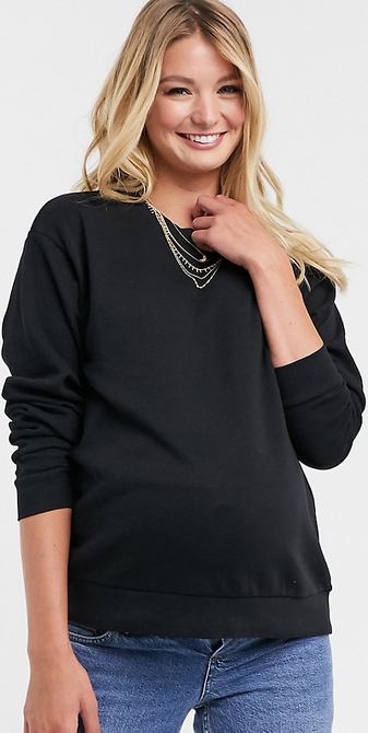 ASOS DESIGN Maternity – Czarna bluza z bawełny organicznej-Czarny