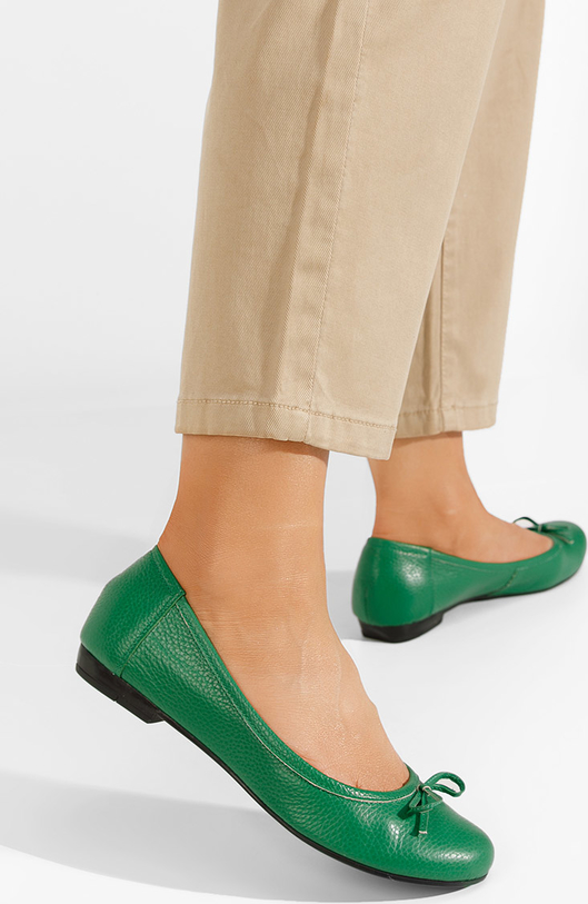 Baleriny Zapatos w stylu casual ze skóry z płaską podeszwą