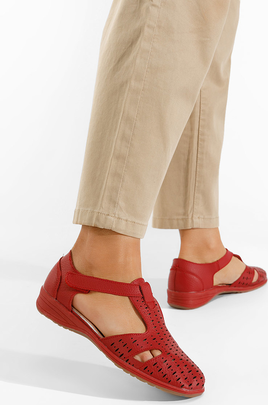 Baleriny Zapatos ze skóry z płaską podeszwą w stylu casual