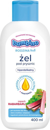Bambino Żel pod prysznic hiperdelikatny - zapach rabarbaru 400 ml