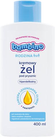 Beiersdorf Bambino Rodzina Kremowy żel pod prysznic hiperdelikatny 400 ml