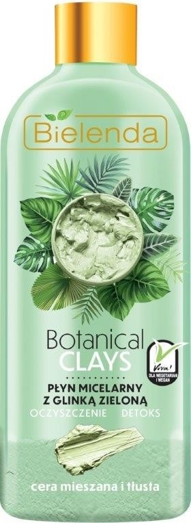 Bielenda, Botanical Clays Zielona Glinka, płyn micelarny do twarzy, 500 ml
