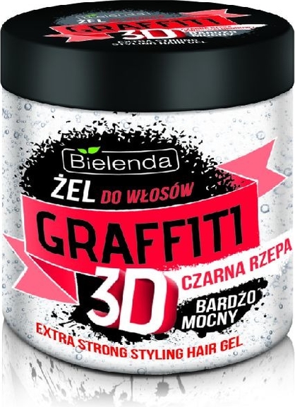 Bielenda, Graffiti 3D, żel do układania włosów z czarną rzepą, bardzo mocny, 250 ml