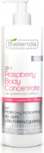 Bielenda Professional, 2 in 1 Raspberry Body Concentrate, malinowy koncentrat do ciała z bio-kofeiną z guarany, 450 ml