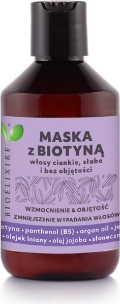 Bioelixire, maska do włosów cienkich i słabych, Biotyna, 300 ml