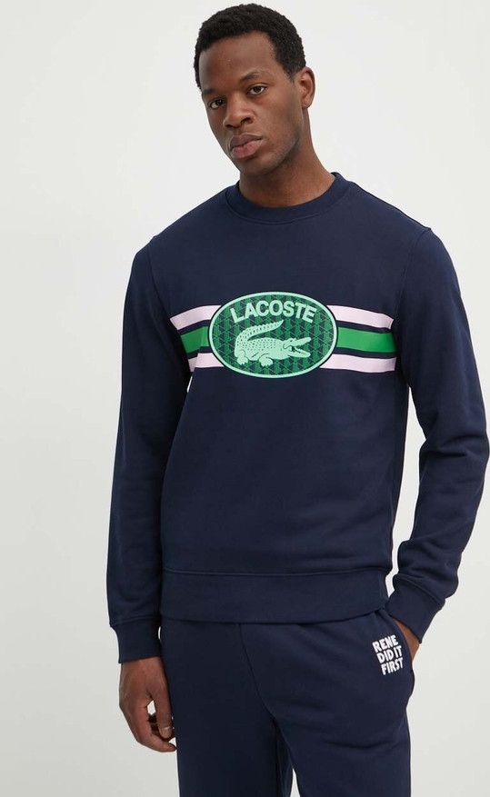 Bluza Lacoste z nadrukiem w młodzieżowym stylu z bawełny