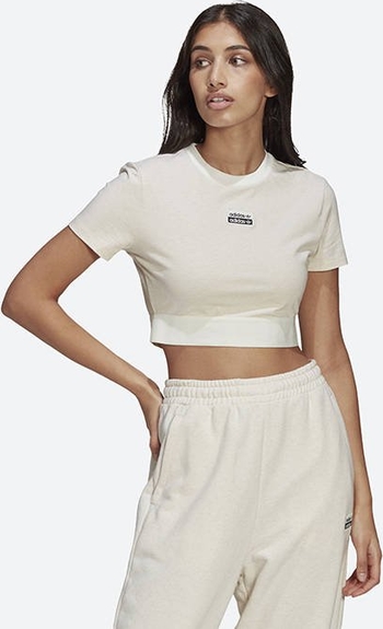 Bluzka Adidas Originals w sportowym stylu z krótkim rękawem z okrągłym dekoltem
