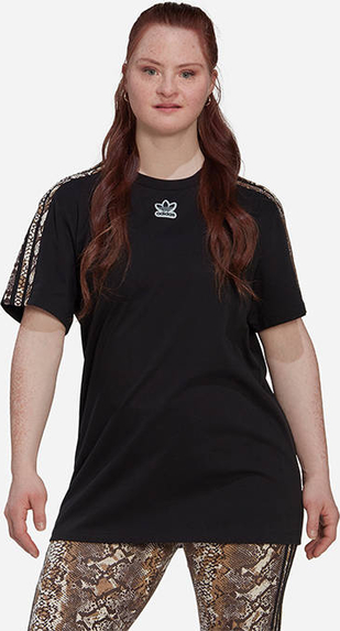 Bluzka Adidas Originals z krótkim rękawem z okrągłym dekoltem w sportowym stylu
