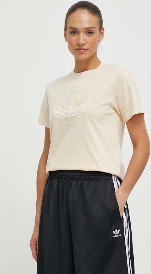 Bluzka Adidas Originals z krótkim rękawem z okrągłym dekoltem w sportowym stylu