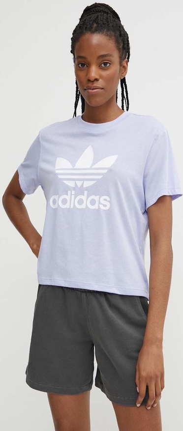 Bluzka Adidas Originals z okrągłym dekoltem z krótkim rękawem