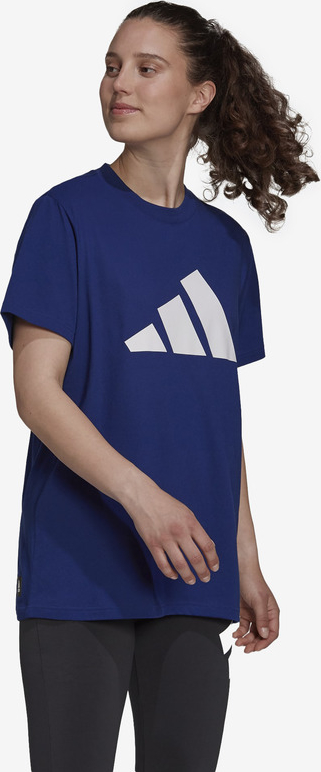 Bluzka Adidas Performance z okrągłym dekoltem w sportowym stylu z krótkim rękawem