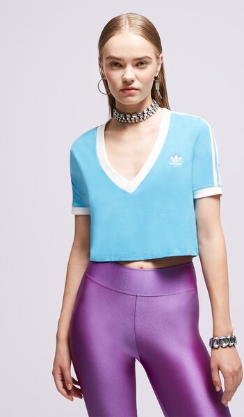 Bluzka Adidas w street stylu z dekoltem w kształcie litery v
