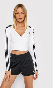 Bluzka Adidas z dekoltem w kształcie litery v z długim rękawem
