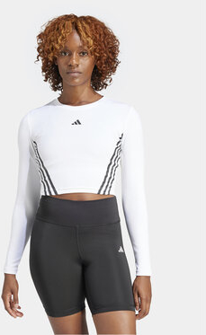 Bluzka Adidas z długim rękawem w sportowym stylu z okrągłym dekoltem