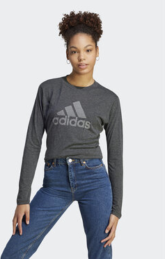 Bluzka Adidas z okrągłym dekoltem w sportowym stylu z nadrukiem