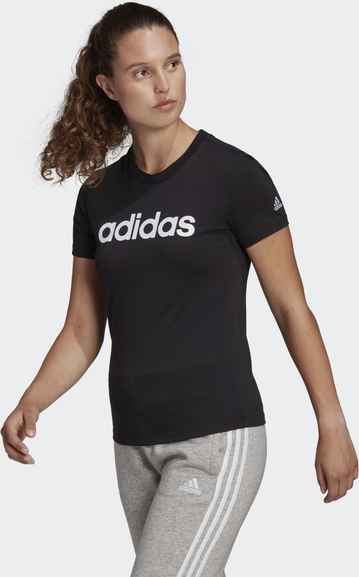 Bluzka Adidas z okrągłym dekoltem z krótkim rękawem z dresówki