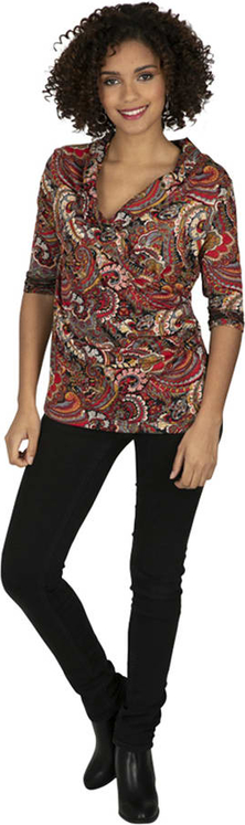Bluzka Aller Simplement z dekoltem w kształcie litery v w stylu casual z długim rękawem