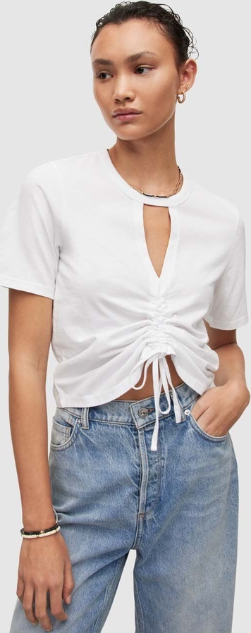 Bluzka AllSaints z krótkim rękawem z okrągłym dekoltem w stylu casual