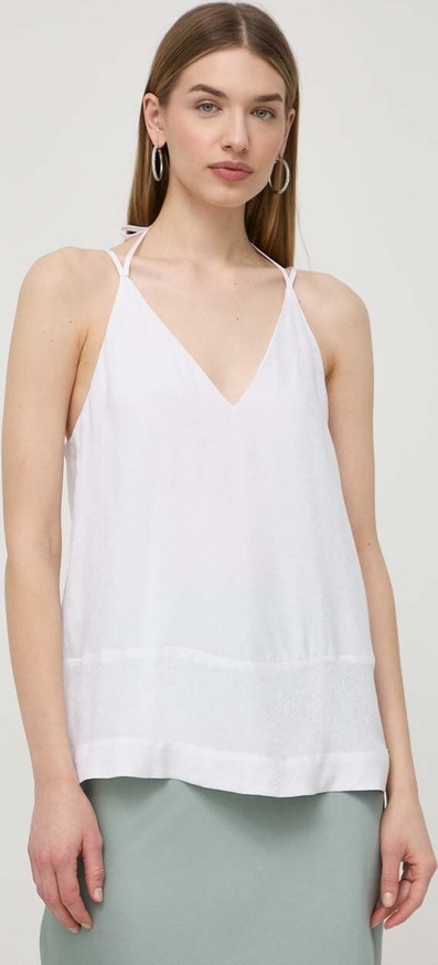 Bluzka Armani Exchange w stylu casual na ramiączkach z dekoltem w kształcie litery v