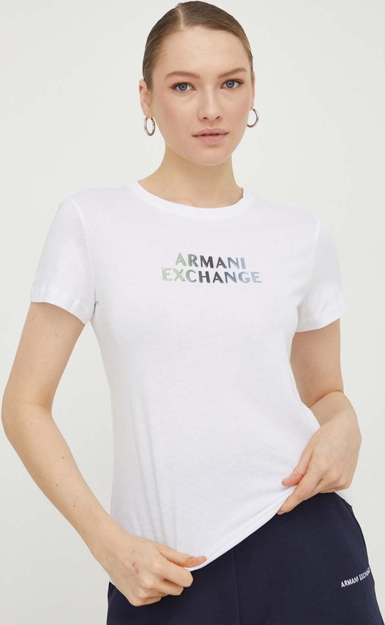 Bluzka Armani Exchange z bawełny