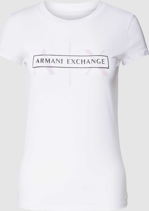 Bluzka Armani Exchange z bawełny z okrągłym dekoltem