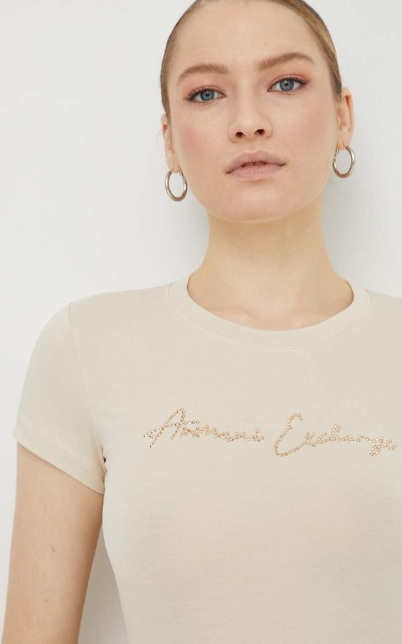 Bluzka Armani Exchange z okrągłym dekoltem