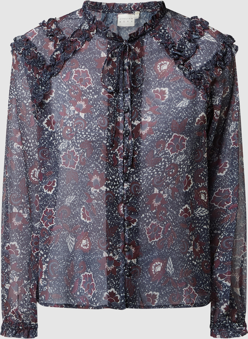 Bluzka Atelier Reve z szyfonu z dekoltem w kształcie litery v z długim rękawem