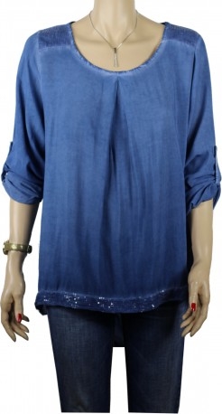 Bluzka atena-online z okrągłym dekoltem w stylu casual