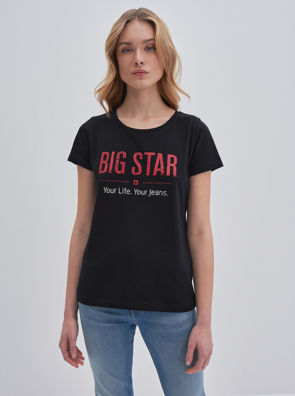 Bluzka Big Star w stylu klasycznym z okrągłym dekoltem z dzianiny