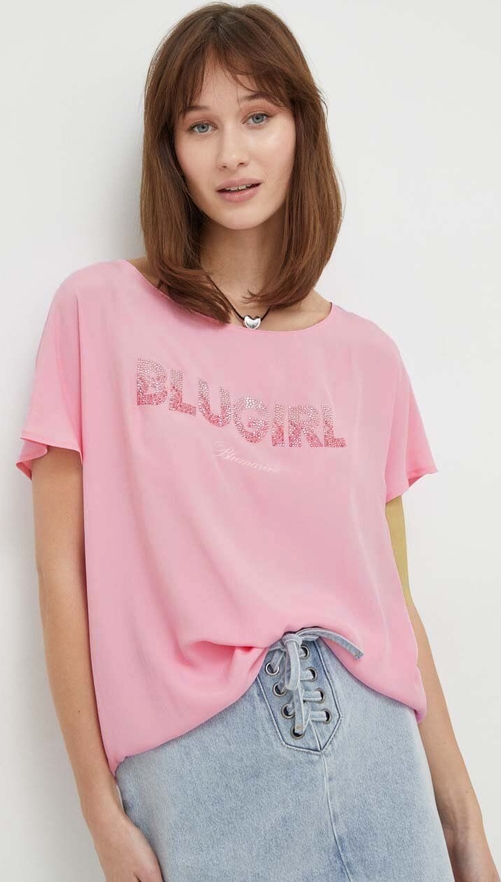 Bluzka Blugirl Blumarine w młodzieżowym stylu z jedwabiu
