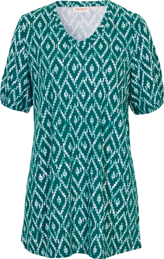 Bluzka bonprix z krótkim rękawem z dekoltem w kształcie litery v w stylu casual