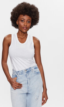 Bluzka Calvin Klein na ramiączkach w stylu casual z okrągłym dekoltem