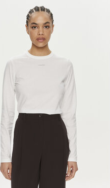 Bluzka Calvin Klein w stylu casual z długim rękawem z okrągłym dekoltem