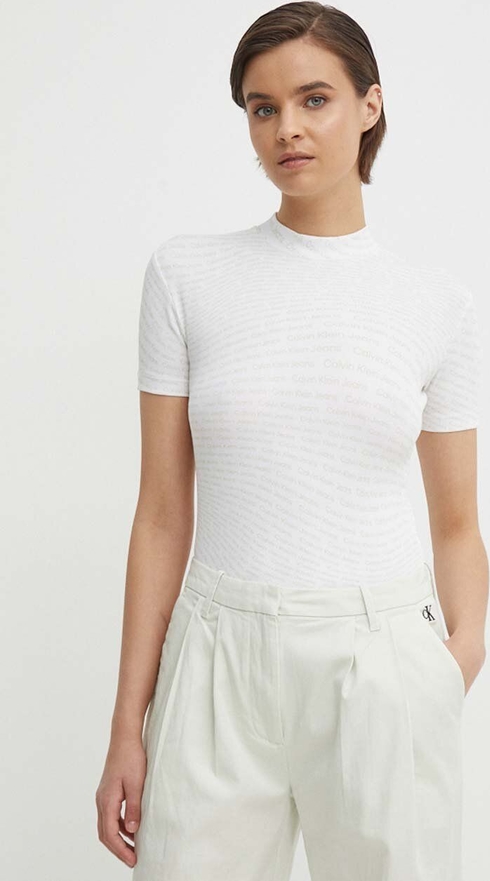 Bluzka Calvin Klein w stylu casual z krótkim rękawem