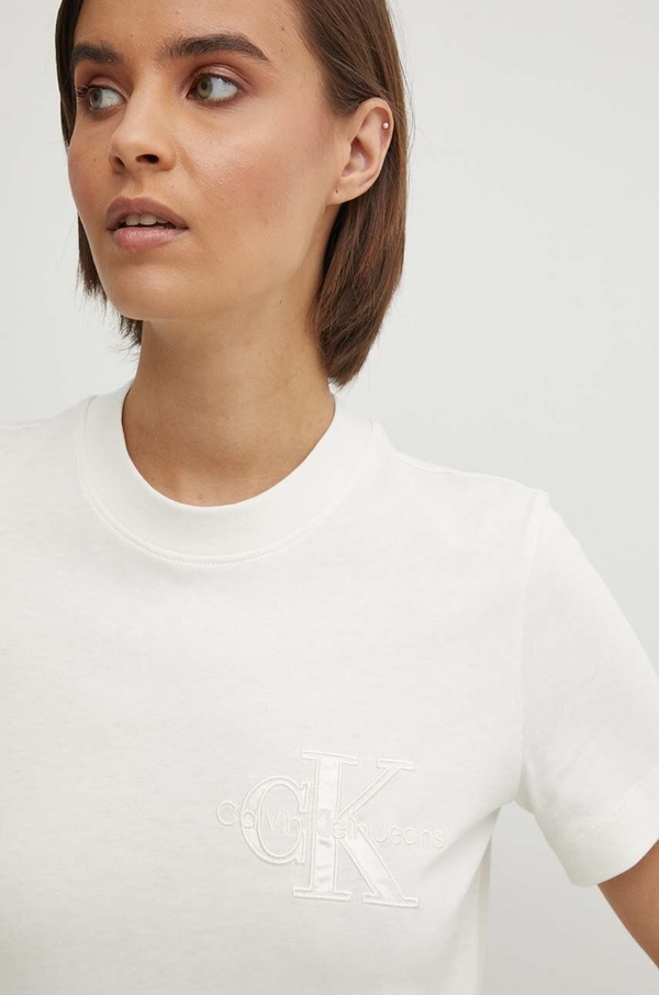 Bluzka Calvin Klein w stylu casual z krótkim rękawem z bawełny