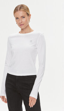 Bluzka Calvin Klein w stylu casual z okrągłym dekoltem z długim rękawem