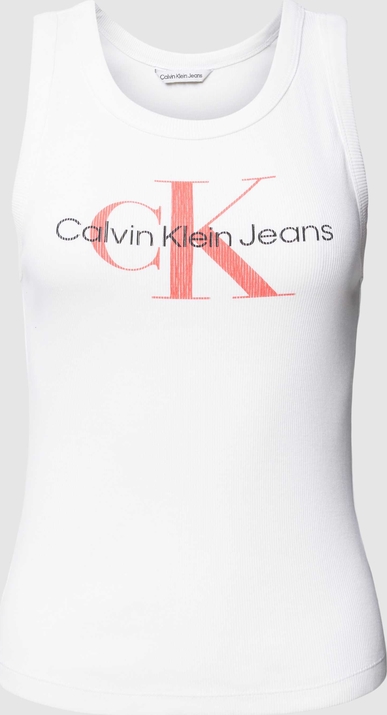 Bluzka Calvin Klein z bawełny w młodzieżowym stylu z okrągłym dekoltem